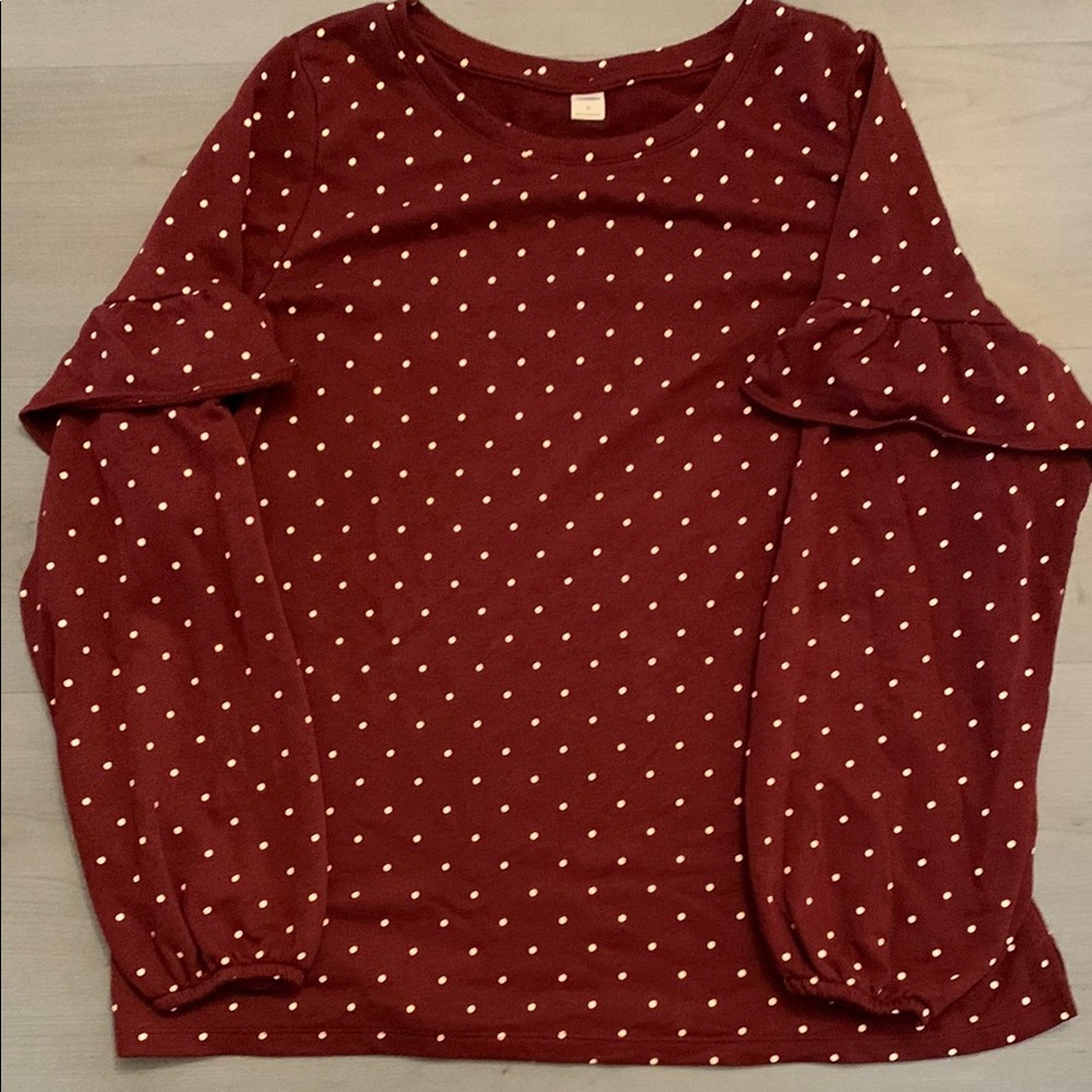 Old Navy Burgundy Polka Dot Top